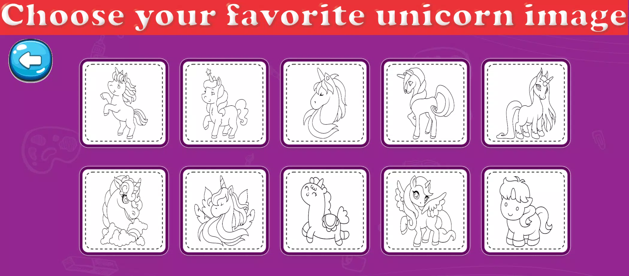 Little Unicorn Coloring Pages Captura de pantalla 2