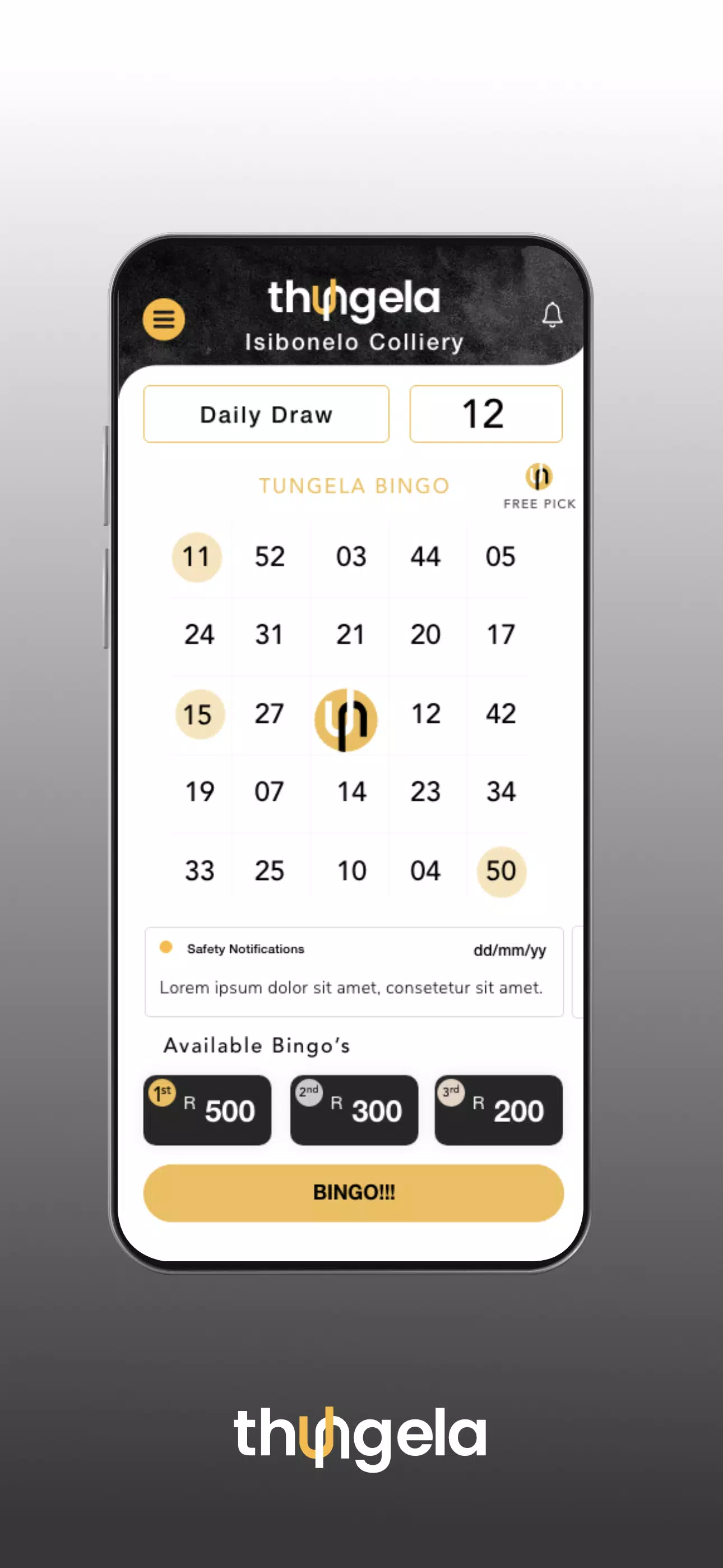 Thungela Bingo Screenshot 1