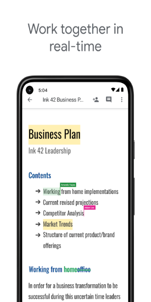 image: Google Docs Android App Screenshot