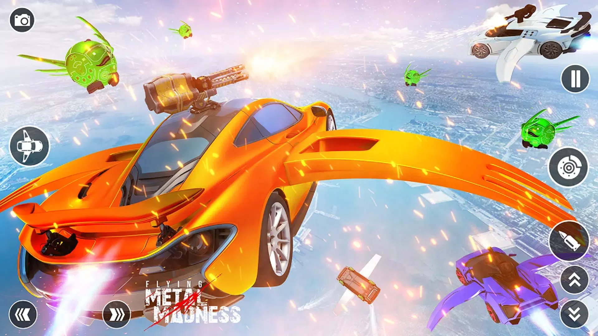 Flying Car Robot Shooting Game Captura de pantalla 2