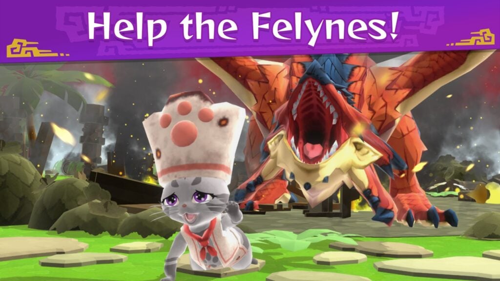 Monster Hunter ပဟေ les ိများ - Palicoes နှင့် Monsters တို့နှင့်အတူသကြားလုံးပျက်ပြားခြင်းစတိုင်ဂိမ်း