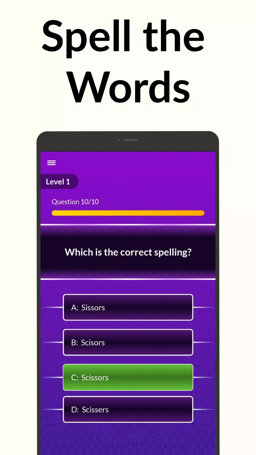 Spelling Bee: Spelling Quiz Скриншот 1