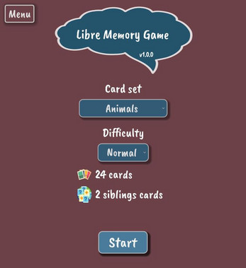 Libre Memory Game Скриншот 1