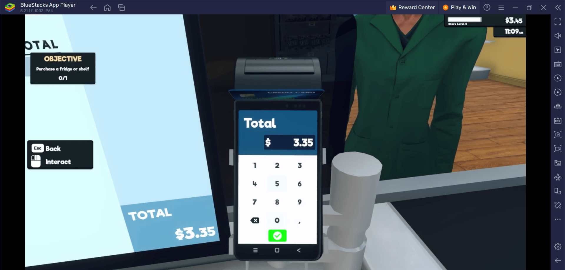 Redeeming a code in Supermarket Manager Simulator