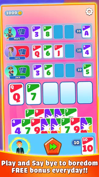 Skip 10 - Card Game Tangkapan skrin 1