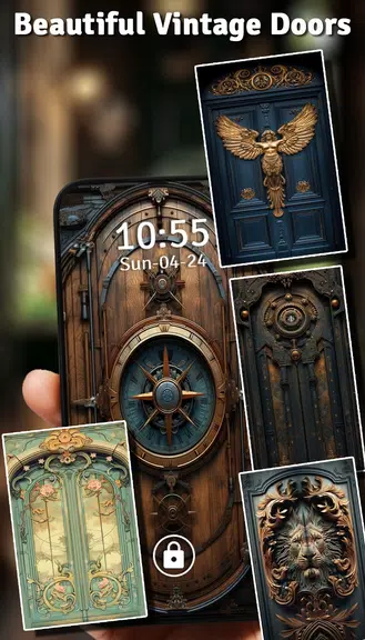 Vintage Door Lock Screen Screenshot 2