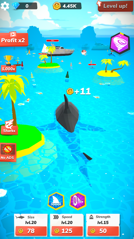 Idle Shark World - Tycoon Game Ekran Görüntüsü 1