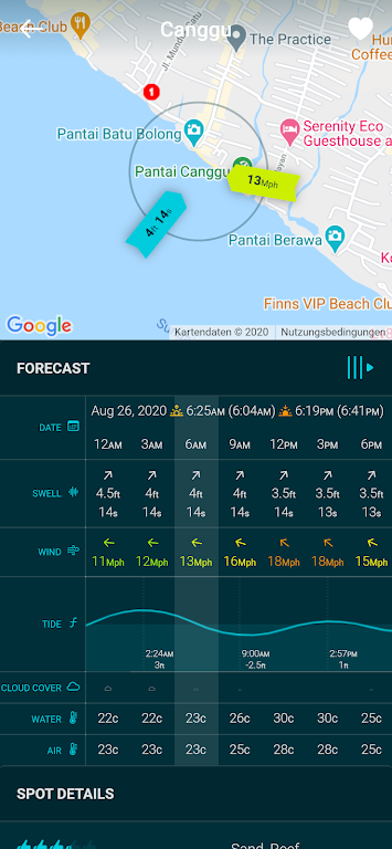 Spotadvisor Surf Forecast Tangkapan skrin 1