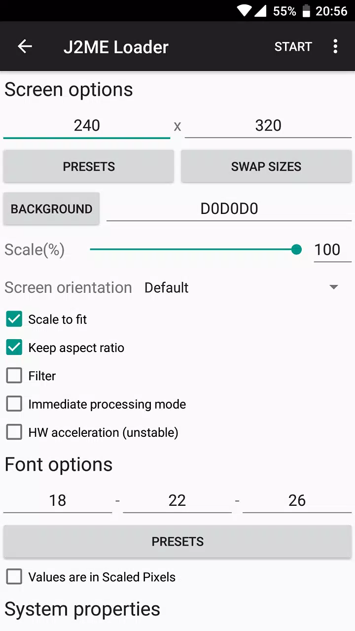 Schermata J2ME Loader 1