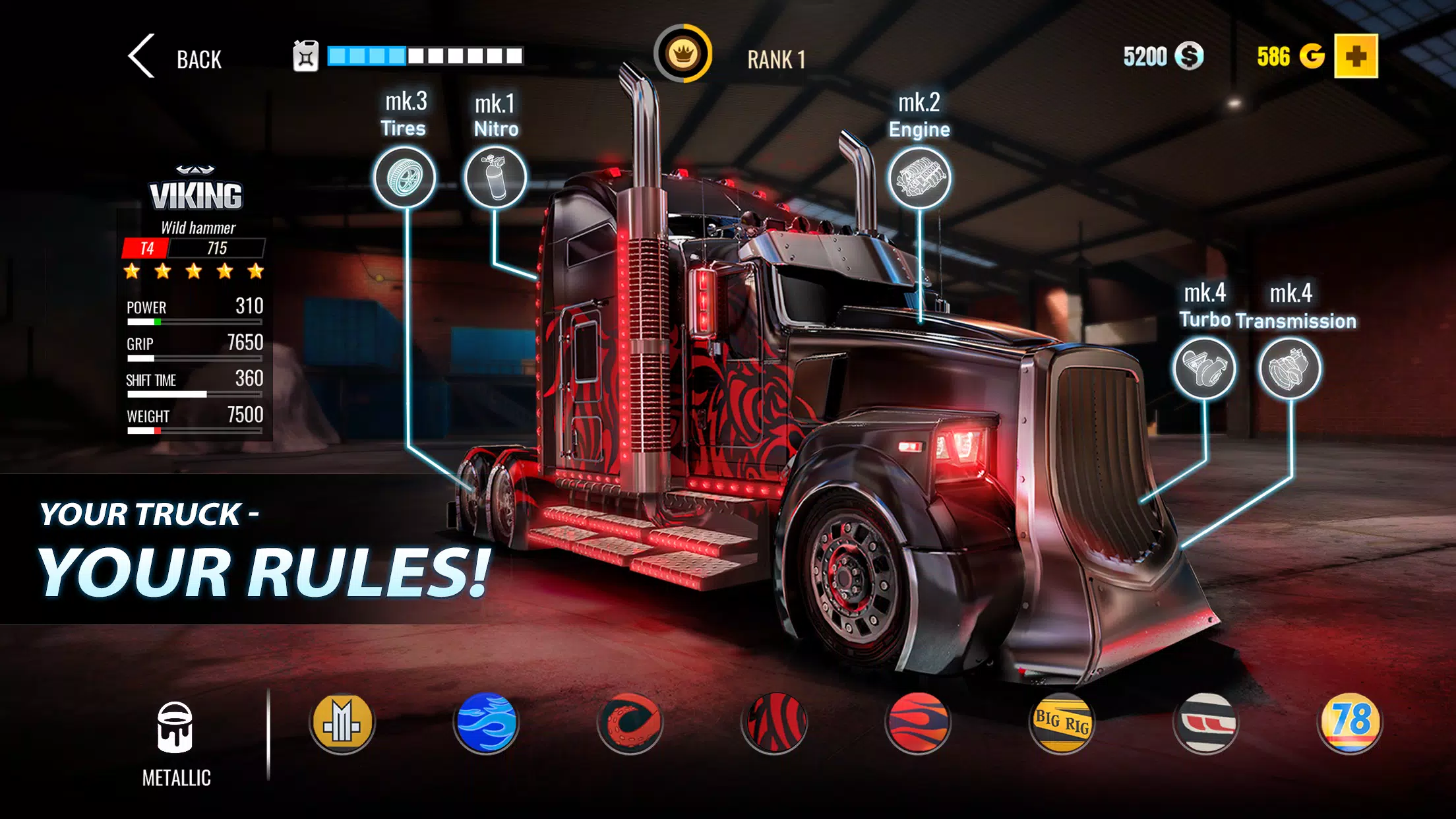 Big Rig Racing: Drag racing Ekran Görüntüsü 0