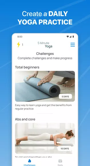 5 Minute Yoga ဖန်သားပြင်ဓာတ်ပုံ 0