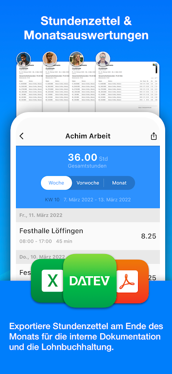 Achim App Arbeitszeiterfassung ဖန်သားပြင်ဓာတ်ပုံ 2