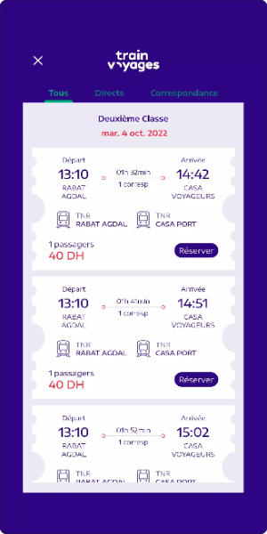 Train Voyages: Billet ONCF ภาพหน้าจอ 1