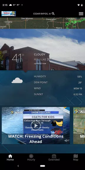 KCRG-TV9 First Alert Weather Schermafbeelding 0