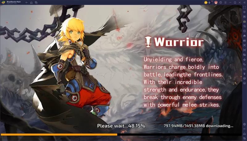 Dragon Nest: Rebirth of Legend class selection screen