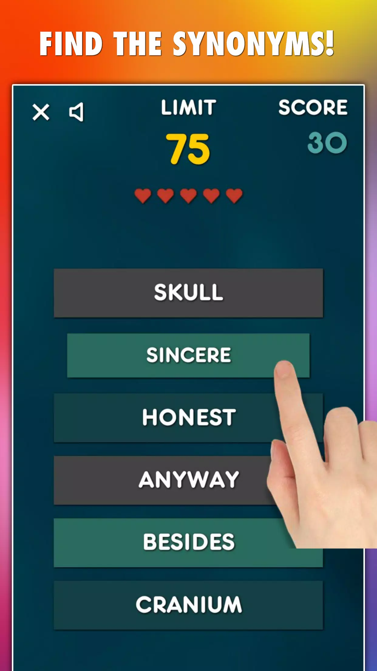 Synonyms Game Captura de tela 3