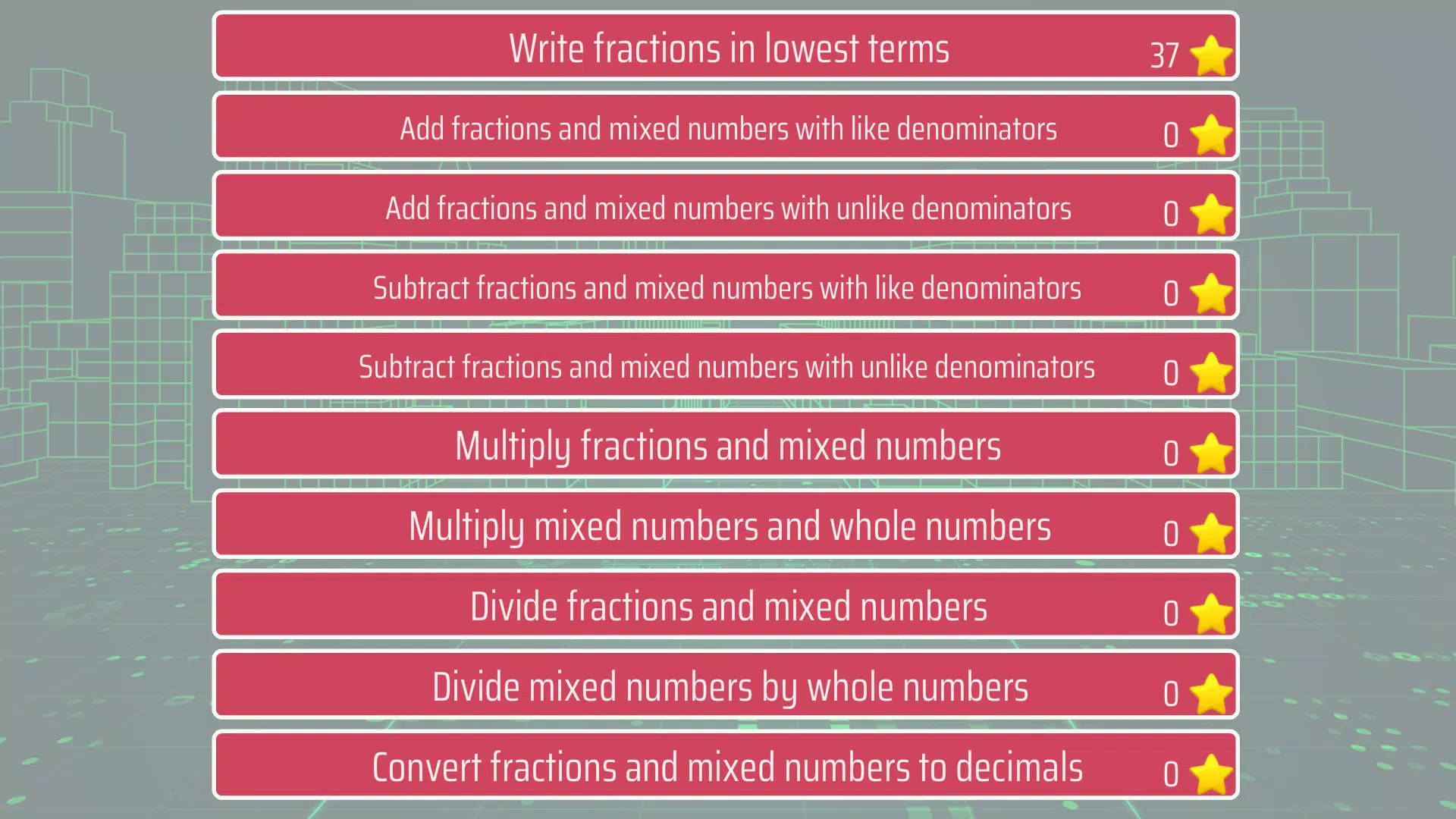 Fractions and mixed numbers Captura de pantalla 0
