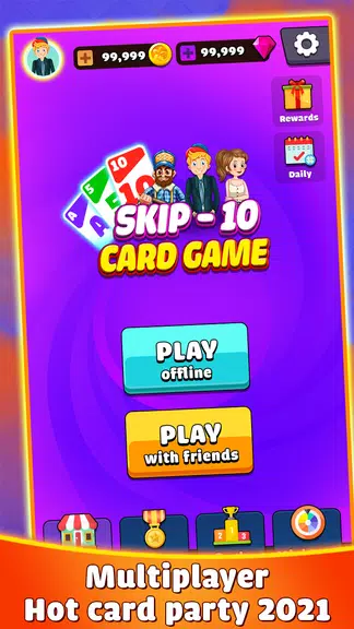 Skip 10 - Card Game Tangkapan skrin 3