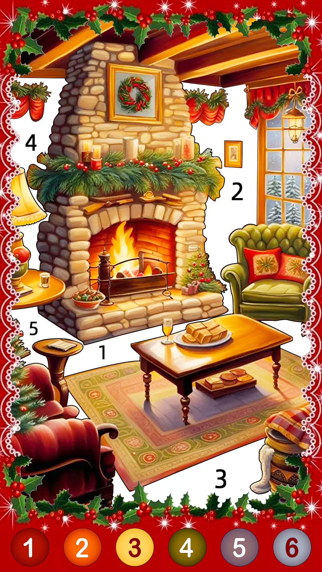 Christmas Game Color by number Ảnh chụp màn hình 3