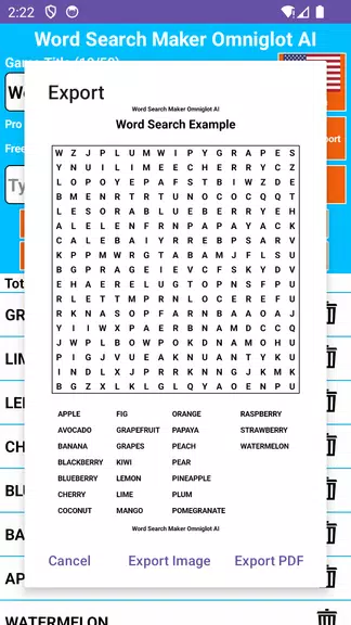 Word Search Maker Omniglot Captura de tela 1