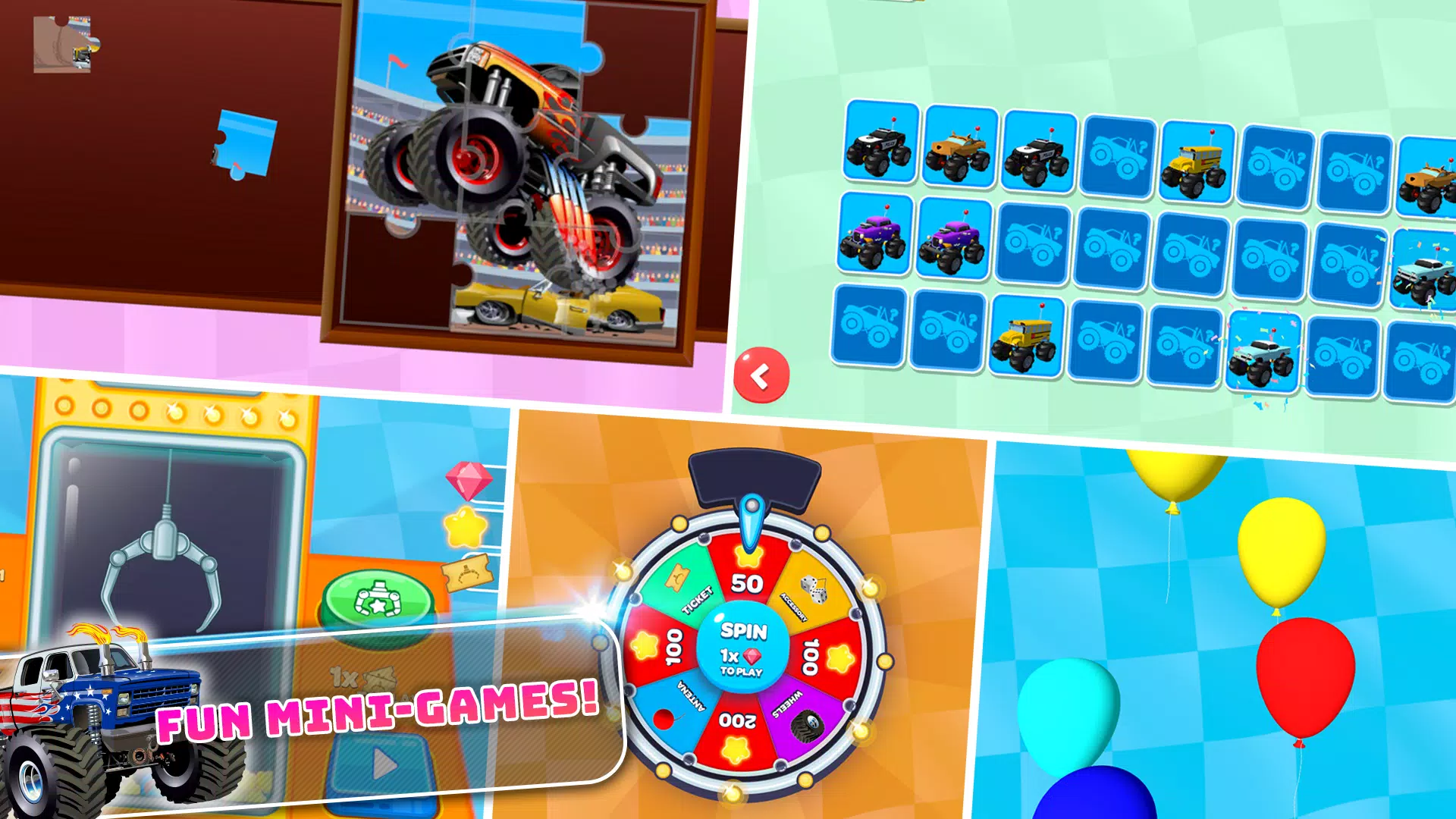 Monster Trucks Kids Race Game স্ক্রিনশট 3