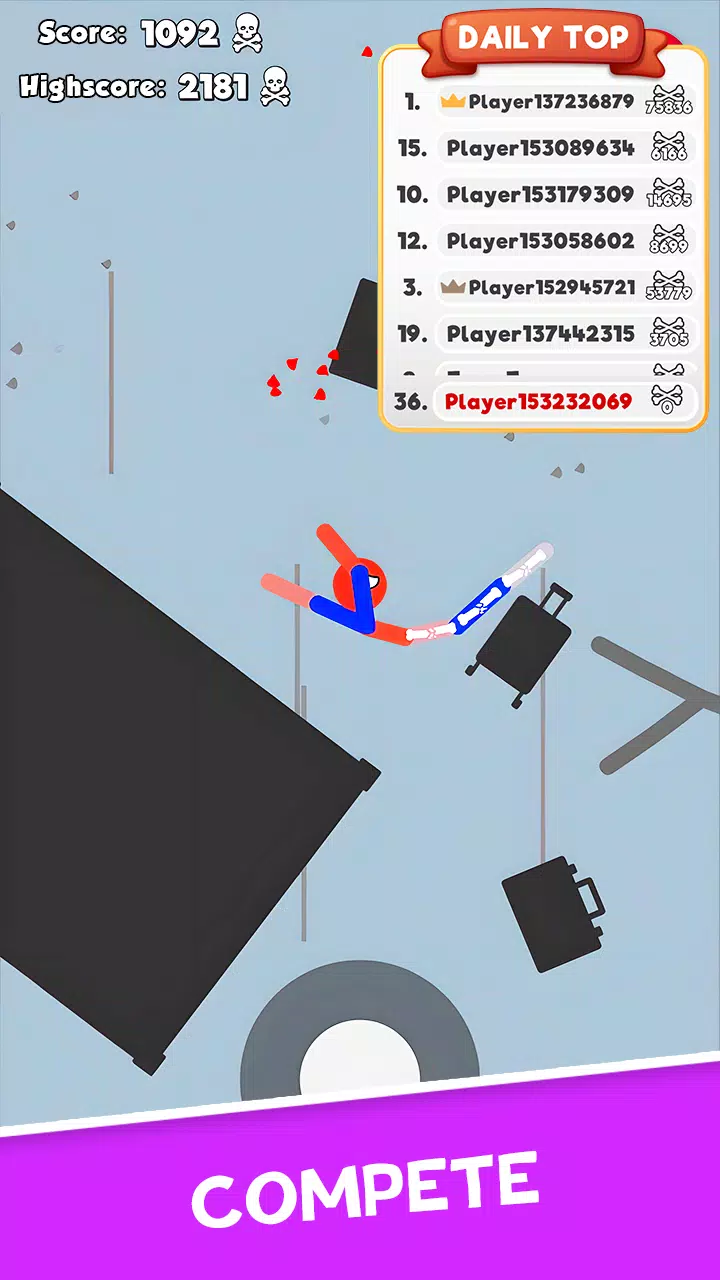 Stickman Broken Bones io ဖန်သားပြင်ဓာတ်ပုံ 1