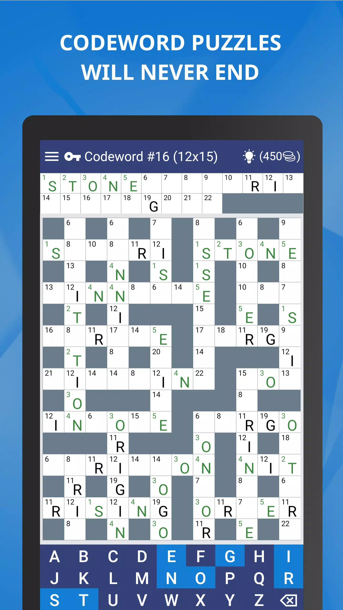 Keywords — Codeword Puzzle ဖန်သားပြင်ဓာတ်ပုံ 1