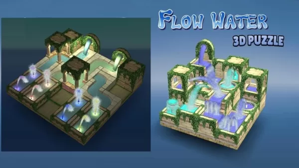 "Puzzão lógico 3D: Fonte de água de fluxo - gire, conecte, flua"