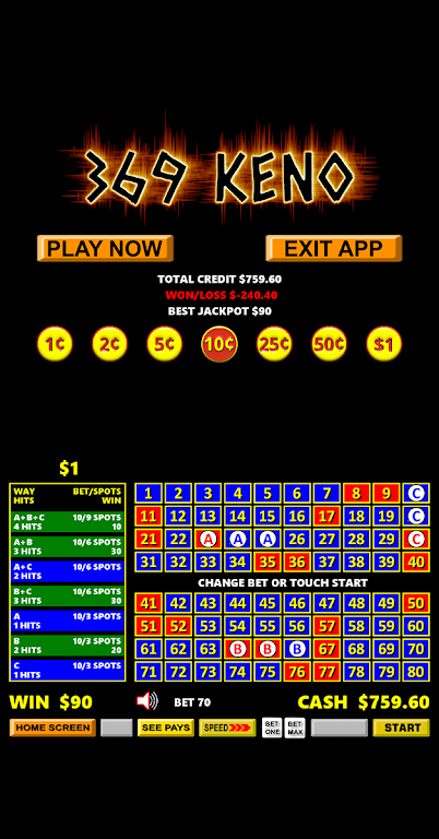 369 Vegas Style Keno應用截圖第1張