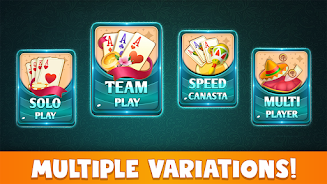 Canasta Plus Offline Card Game Tangkapan skrin 1