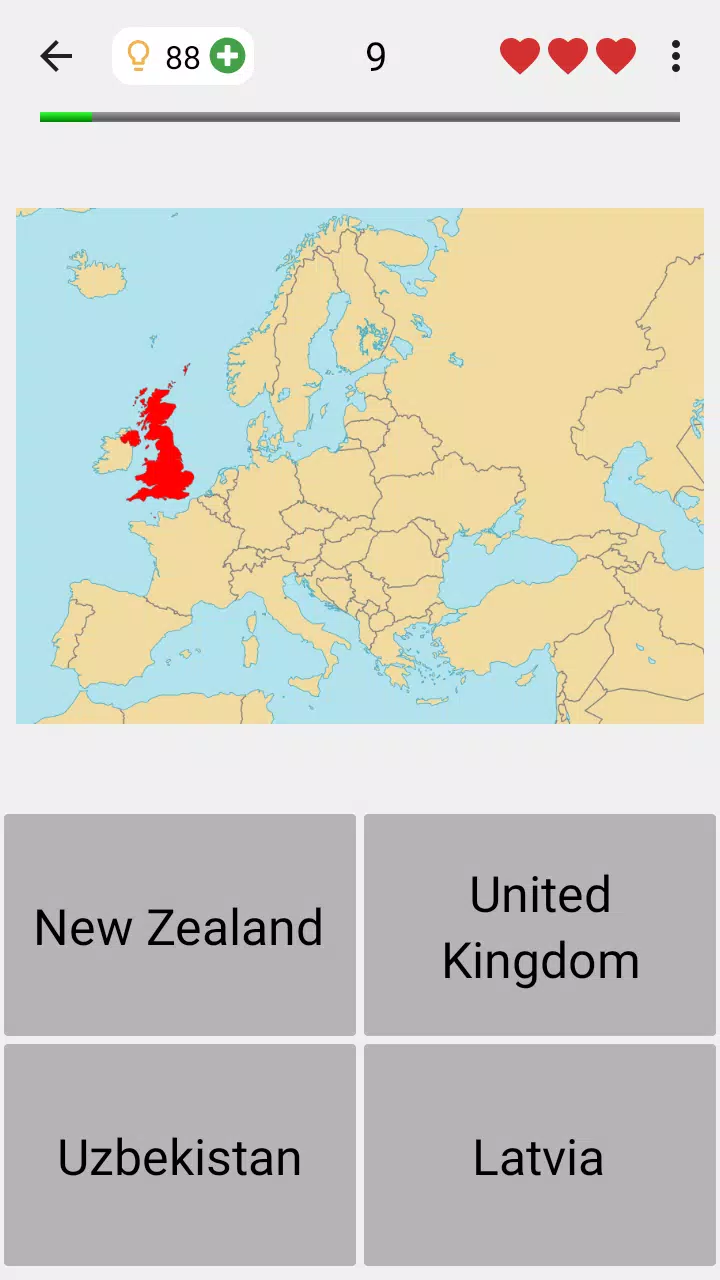 Maps of All Countries Geo-Quiz Capture d'écran 0