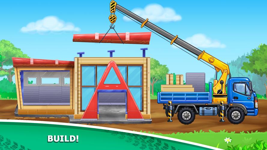 Kids truck games Build a house Ảnh chụp màn hình 3