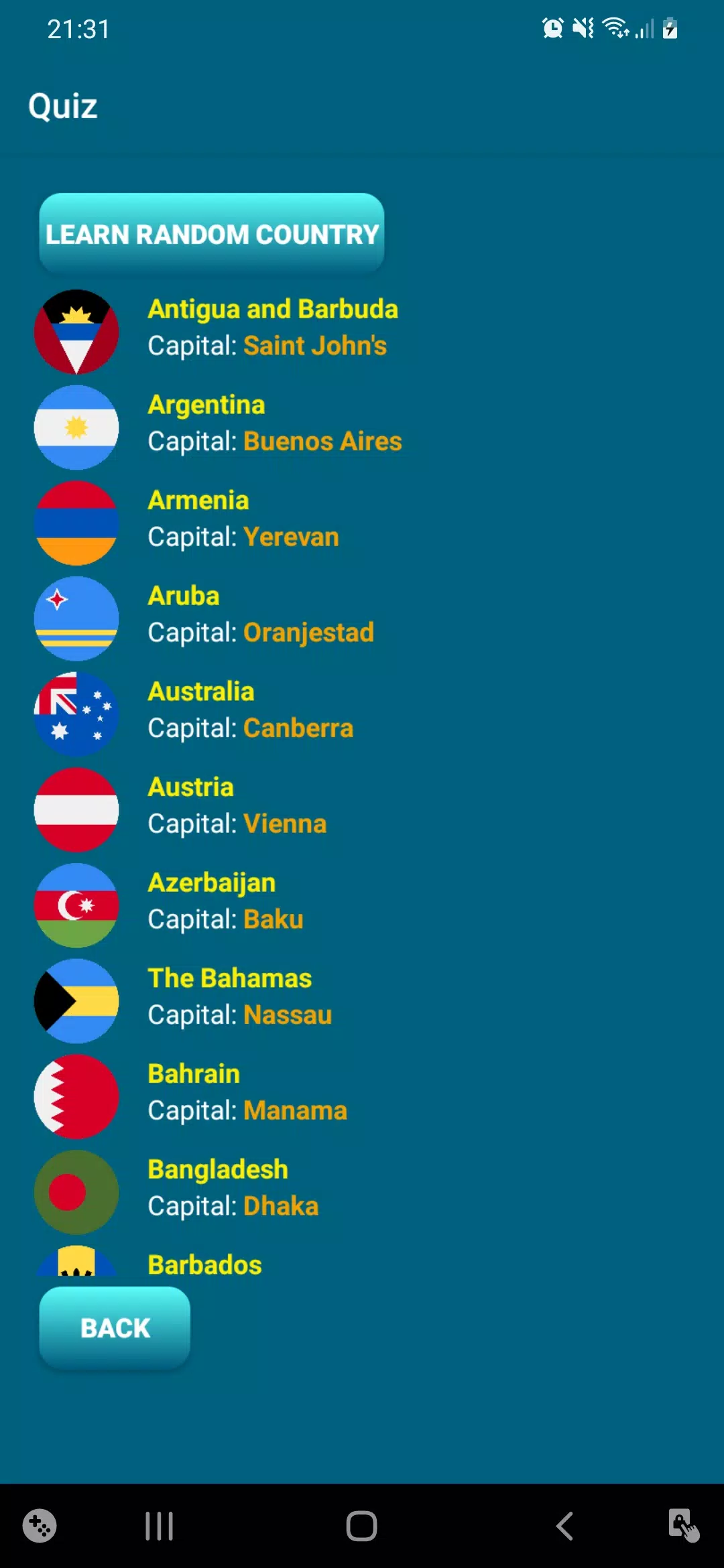 Countries, capitals, flags - W Ekran Görüntüsü 1