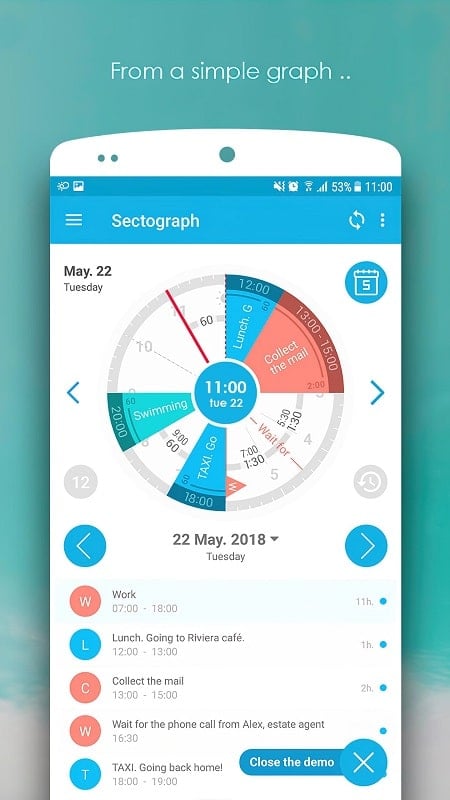 Sectograph Schermafbeelding 2