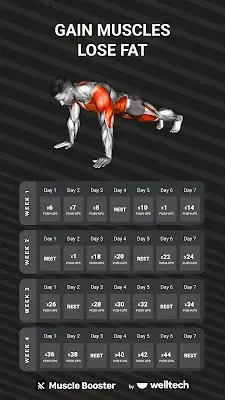 Workout Planner Muscle Booster ဖန်သားပြင်ဓာတ်ပုံ 0