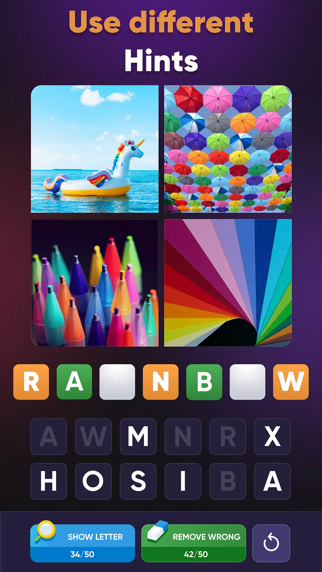 4 Pics Association Word Puzzle ဖန်သားပြင်ဓာတ်ပုံ 1