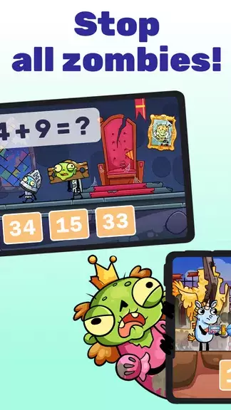 Math games: Zombie Invasion ဖန်သားပြင်ဓာတ်ပုံ 1