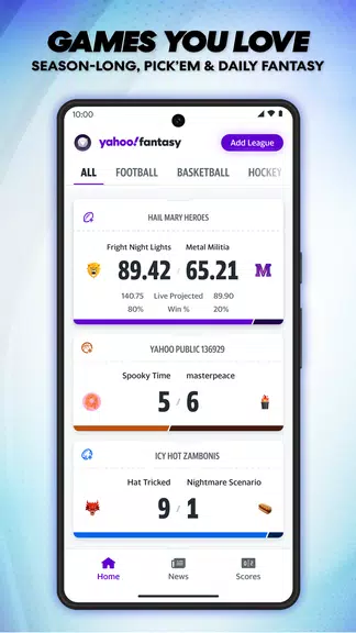 Yahoo Fantasy: Football & more Screenshot 0