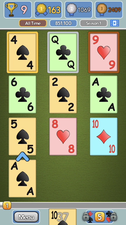 One Stack Solitaire: Free Card Game Tangkapan skrin 0