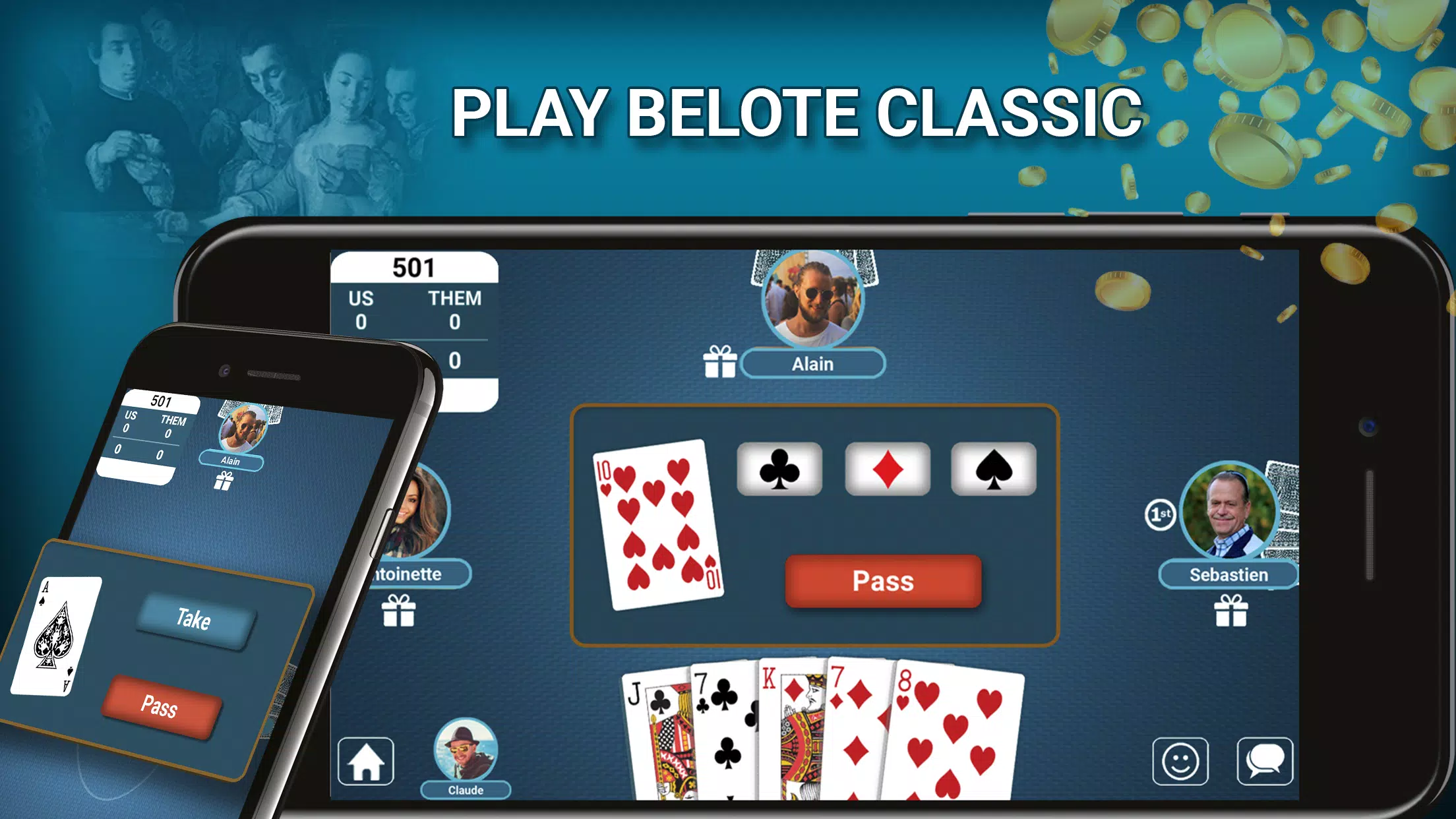 Blot Belote Coinche Online应用截图第0张
