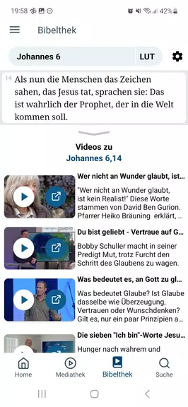 Schermata Bibel TV App 2