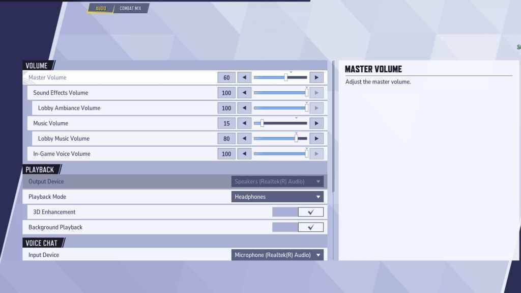 Marvel Rivals Audio Settings