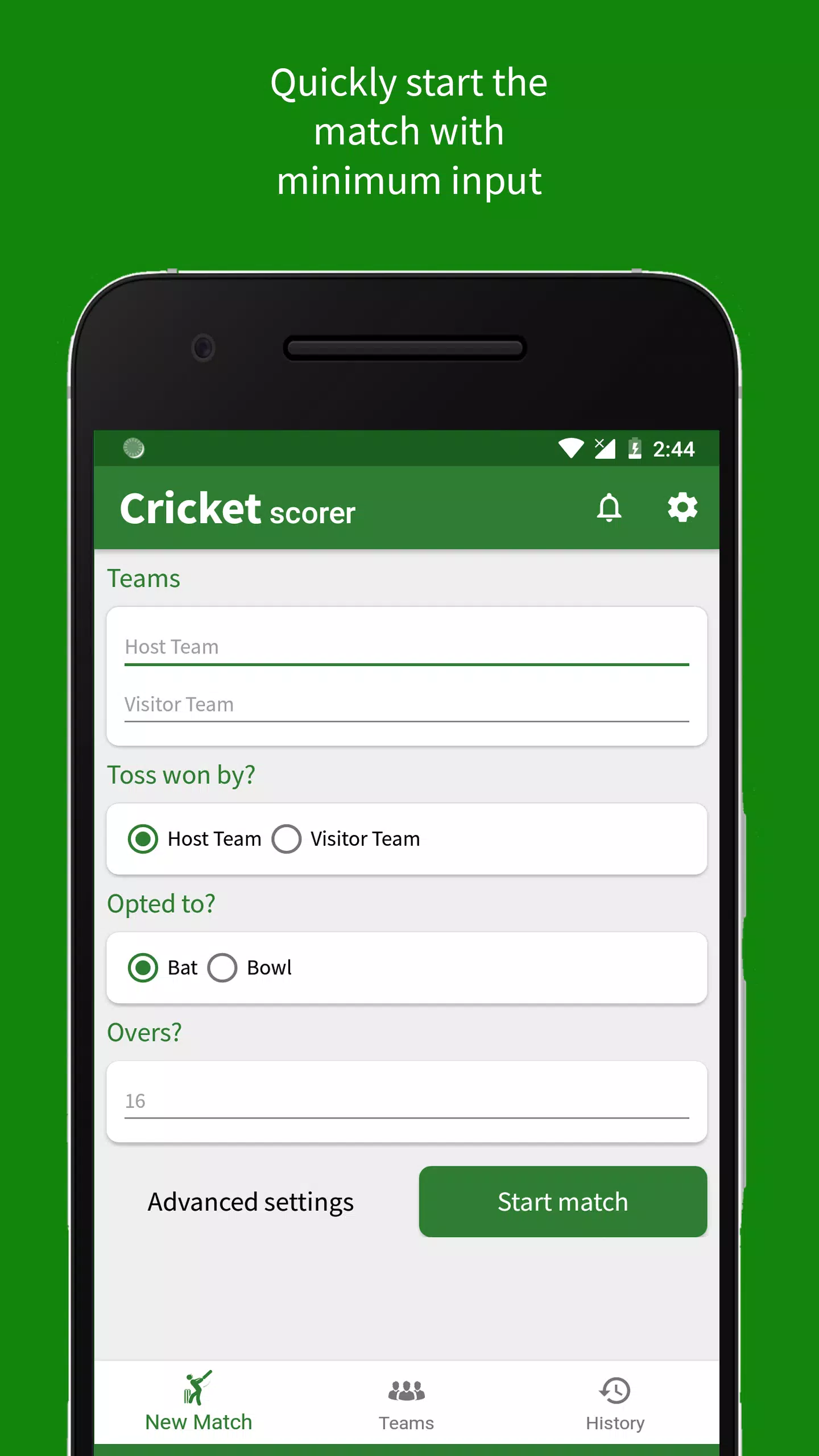 Cricket Scorer Captura de pantalla 0