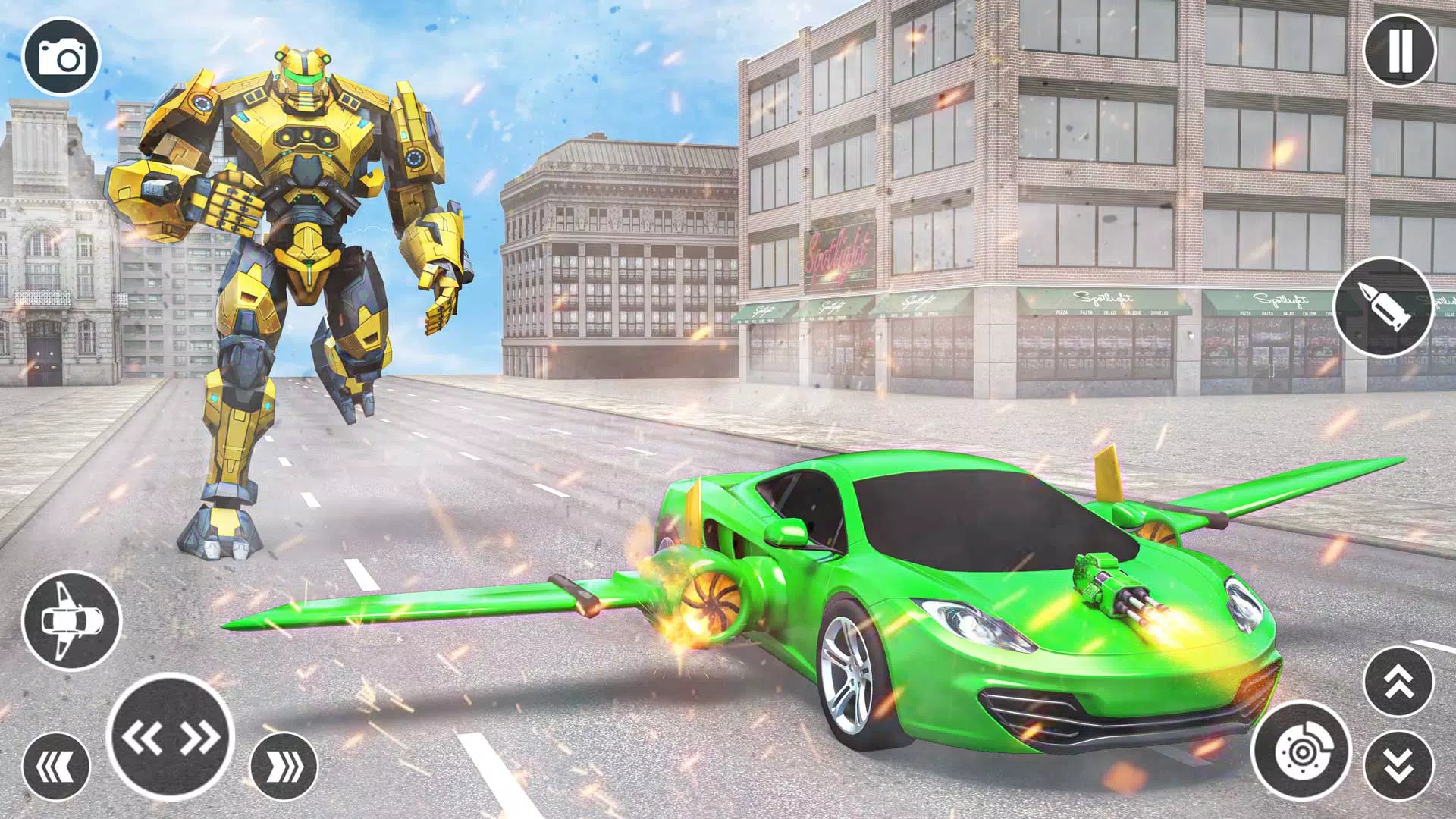 Flying Car Robot Shooting Game Captura de pantalla 3