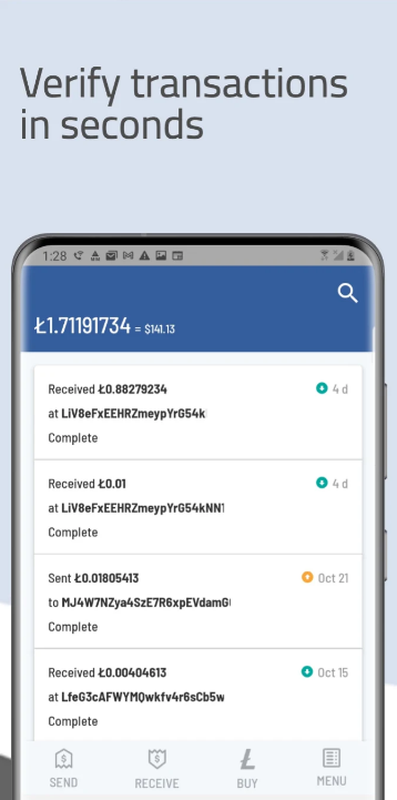 Litewallet ဖန်သားပြင်ဓာတ်ပုံ 2