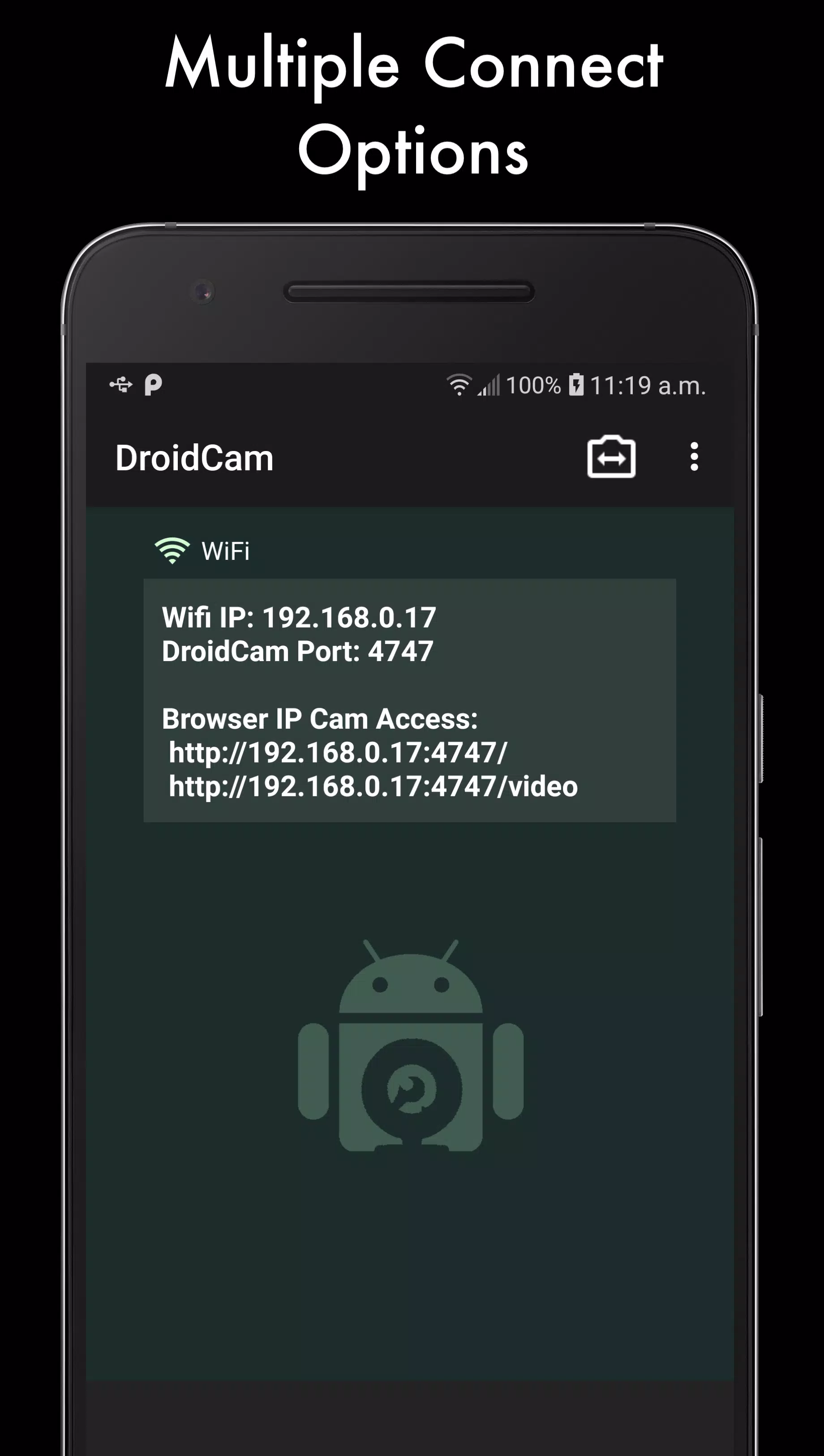 DroidCam Webcam (Classic) स्क्रीनशॉट 2