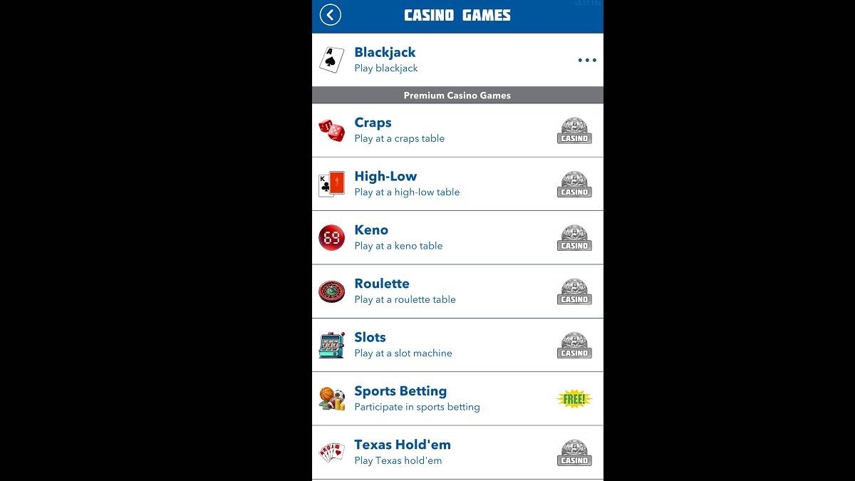 Opciones de Casino en BitLife