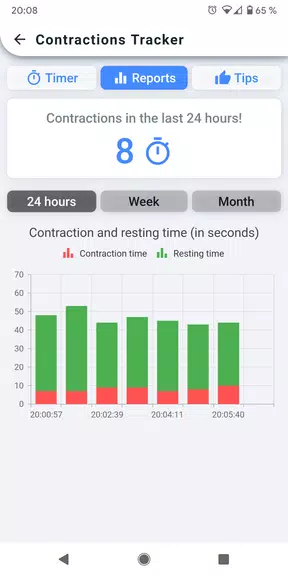 Contractions Tracker ဖန်သားပြင်ဓာတ်ပုံ 1