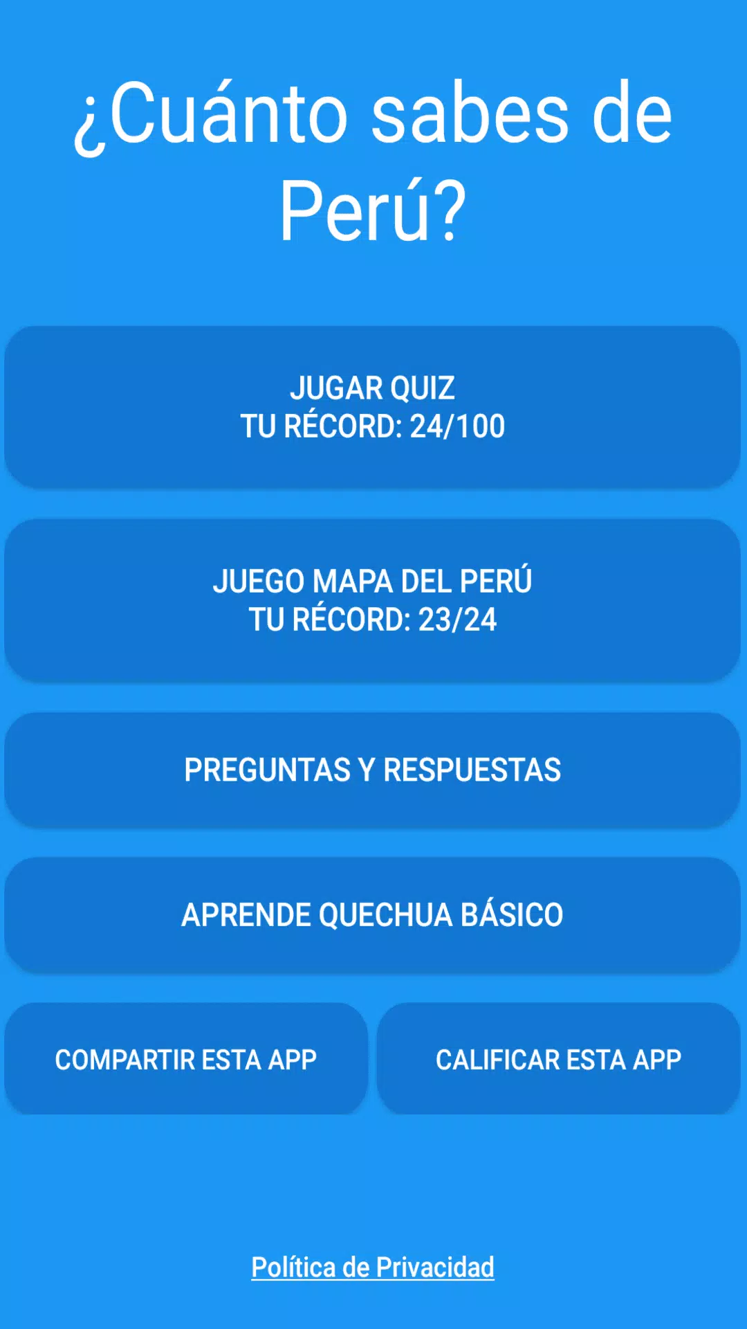 Test: ¿Cuánto sabes de Perú? Zrzut ekranu 0