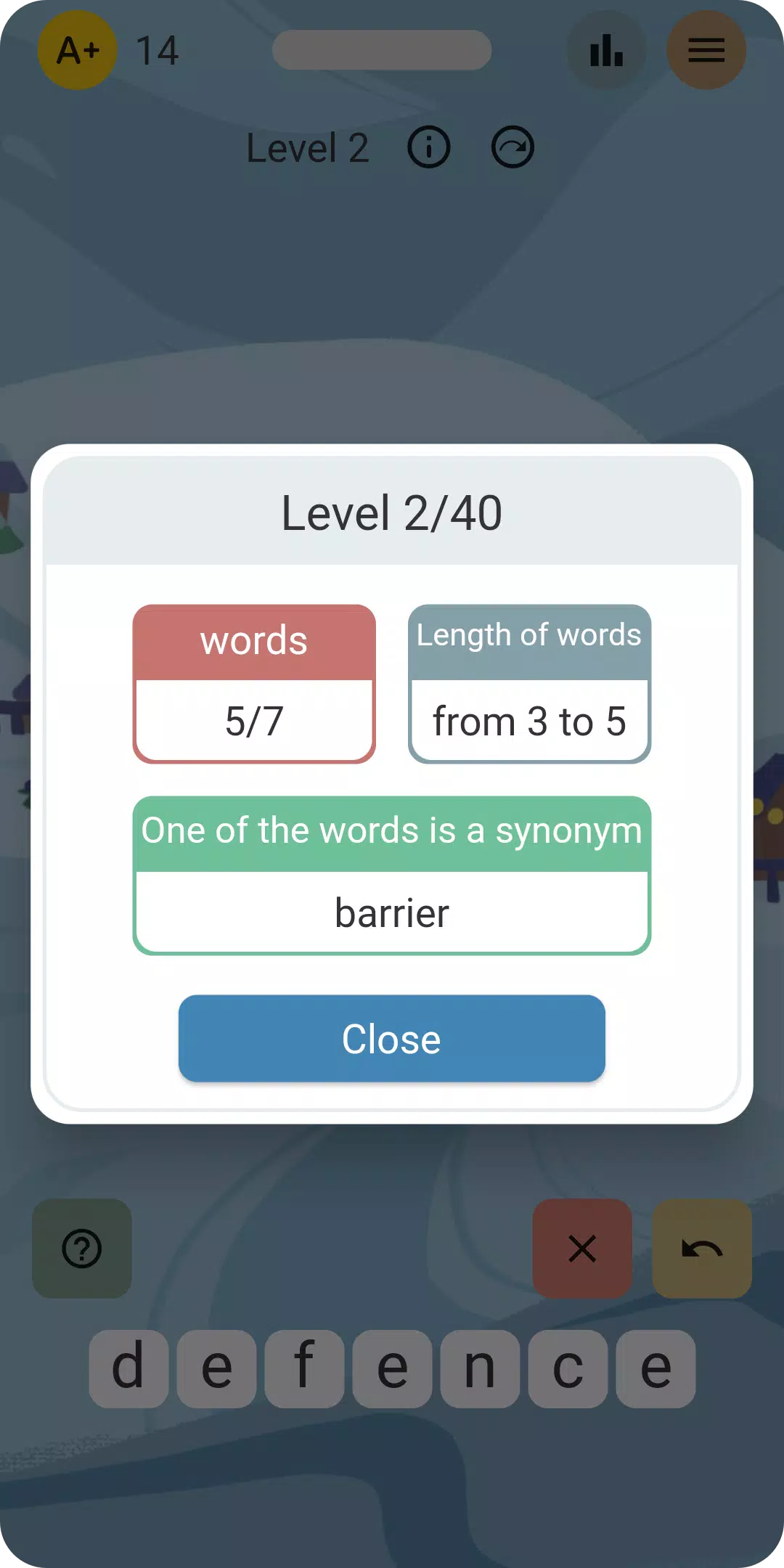 Schermata Words from word and contrary 2
